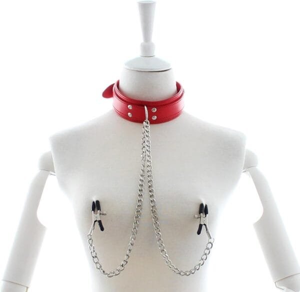 Nipple Clamps With Leather Collar